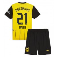 Echipament fotbal Borussia Dortmund Donyell Malen #21 Tricou Acasa 2024-25 pentru copii maneca scurta (+ Pantaloni scurti)